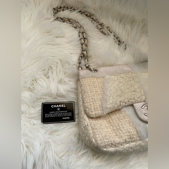 Chanel Patchwork Tweed Timeless Classic Rare with Chain Shoulder bag Authentic - Picture 8 of 17
